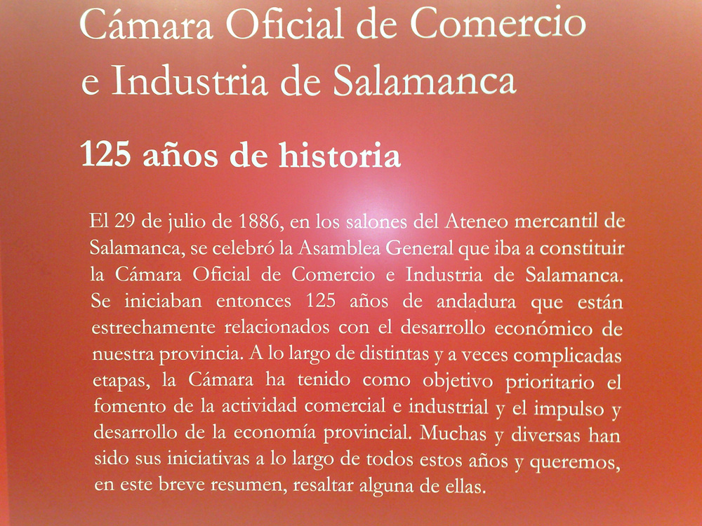 125 aniversario. Cámara oficial de comercio e industria de Salamanca